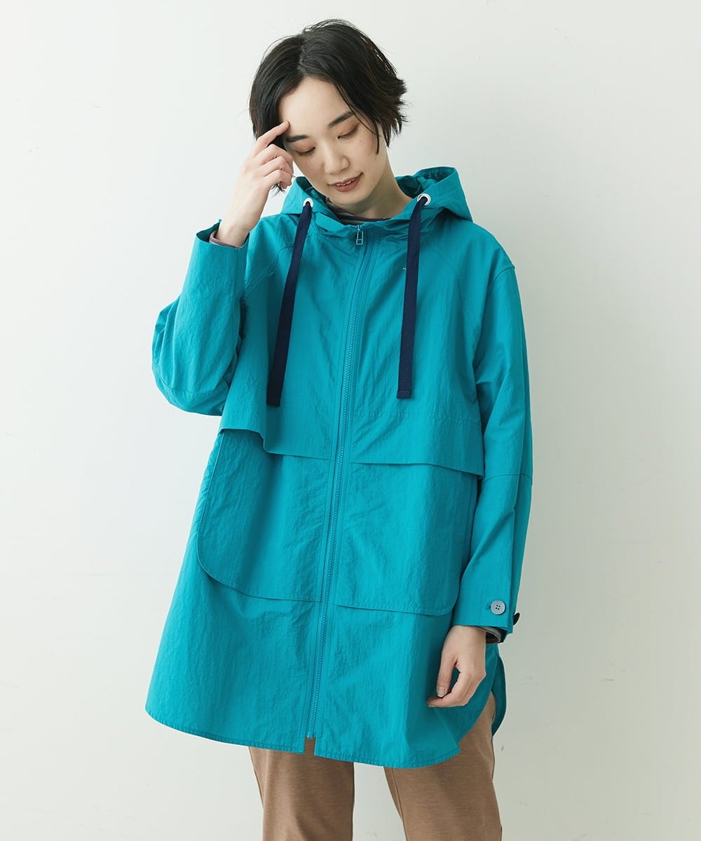 NGUET05390 GIANNI LO GIUDICE(ジャンニ ロ ジュディチェ) ハイストレッチナイロンコート ブルー