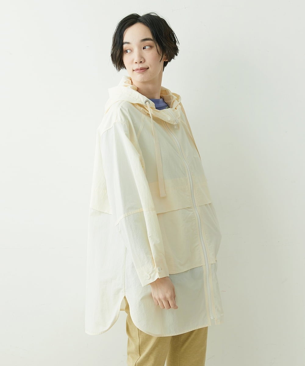 NGUET05390 GIANNI LO GIUDICE(ジャンニ ロ ジュディチェ) ハイストレッチナイロンコート アイボリー