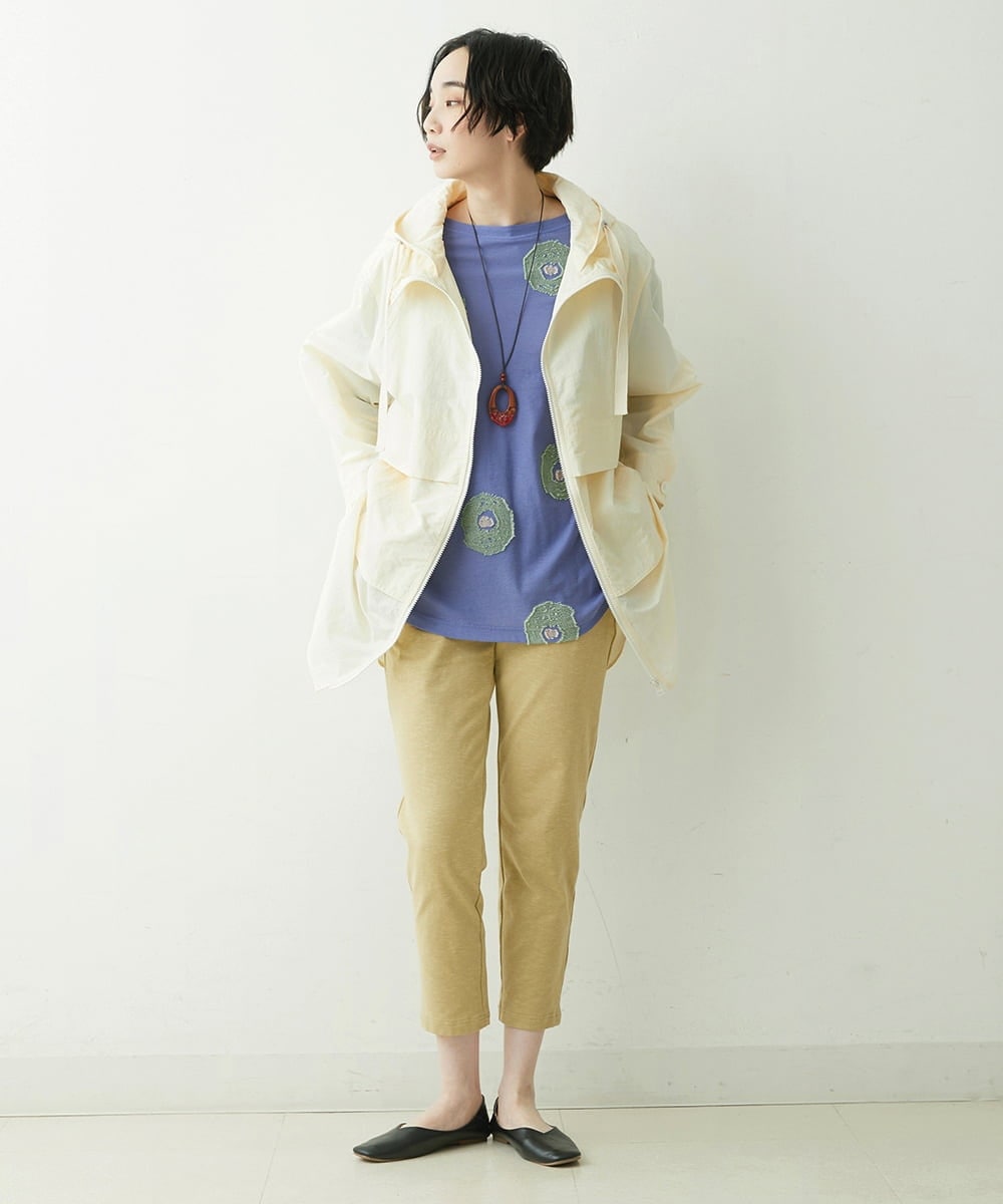 NGUET05390 GIANNI LO GIUDICE(ジャンニ ロ ジュディチェ) ハイストレッチナイロンコート アイボリー