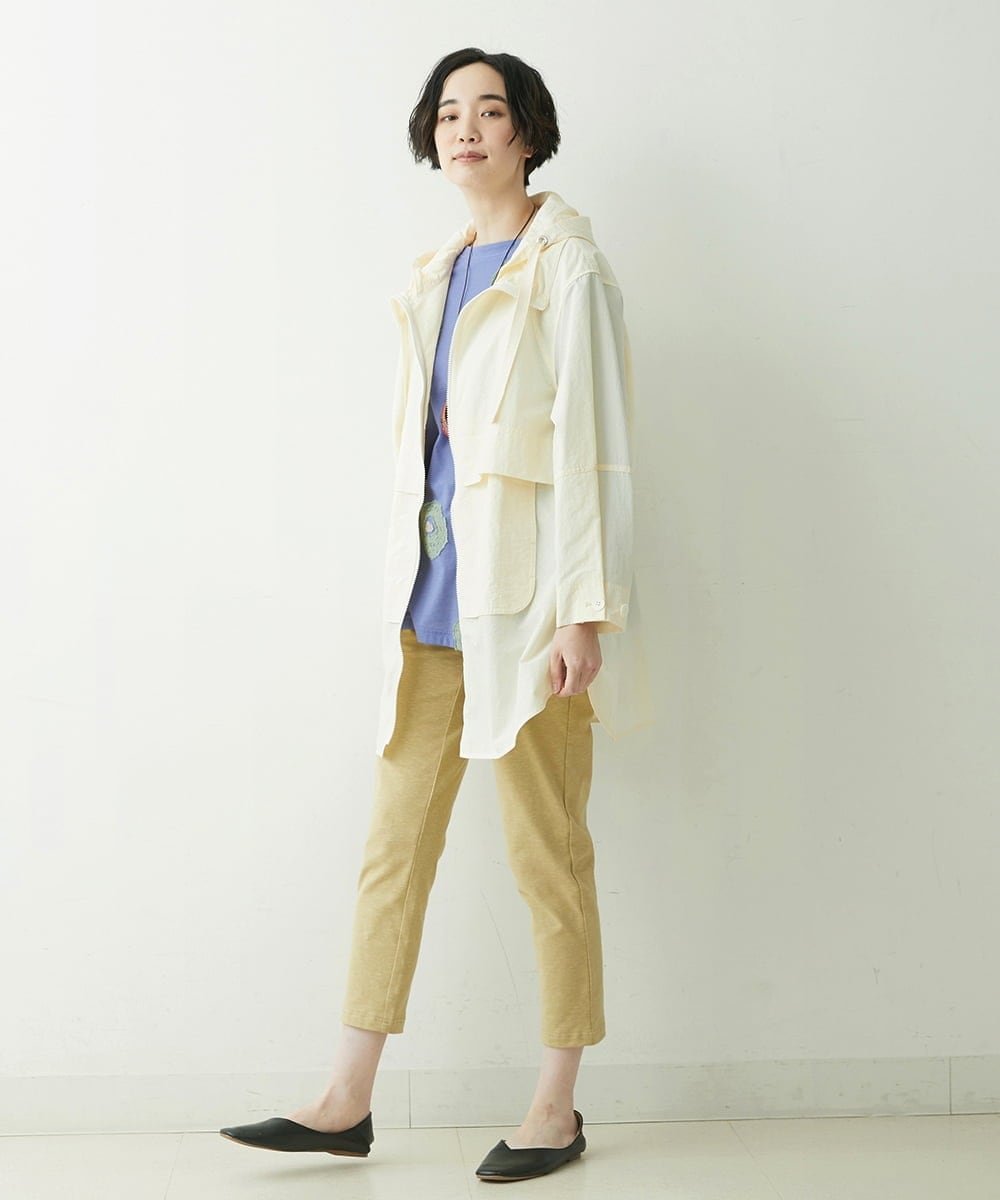 NGUET05390 GIANNI LO GIUDICE(ジャンニ ロ ジュディチェ) ハイストレッチナイロンコート アイボリー