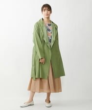 NGUET22360 GIANNI LO GIUDICE(ジャンニ ロ ジュディチェ) [洗える]ヴィスコットンタイプライターコート グリーン