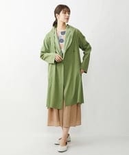NGUET22360 GIANNI LO GIUDICE(ジャンニ ロ ジュディチェ) [洗える]ヴィスコットンタイプライターコート グリーン