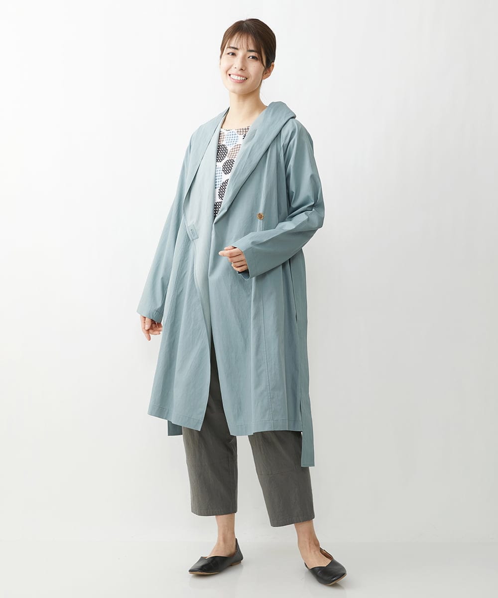 NGUET22360 GIANNI LO GIUDICE(ジャンニ ロ ジュディチェ) [洗える]ヴィスコットンタイプライターコート ライトブルー