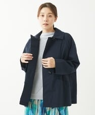 NGUEW20490 GIANNI LO GIUDICE(ジャンニ ロ ジュディチェ) [洗える・日本製]クレイペーパーナイロンショートコート ネイビー