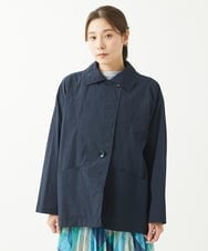NGUEW20490 GIANNI LO GIUDICE(ジャンニ ロ ジュディチェ) [洗える・日本製]クレイペーパーナイロンショートコート ネイビー