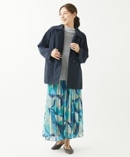NGUEW20490 GIANNI LO GIUDICE(ジャンニ ロ ジュディチェ) [洗える・日本製]クレイペーパーナイロンショートコート ネイビー