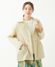 NGUEW20490 GIANNI LO GIUDICE(ジャンニ ロ ジュディチェ) [洗える・日本製]クレイペーパーナイロンショートコート オフホワイト