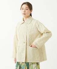NGUEW20490 GIANNI LO GIUDICE(ジャンニ ロ ジュディチェ) [洗える・日本製]クレイペーパーナイロンショートコート オフホワイト