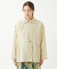NGUEW20490 GIANNI LO GIUDICE(ジャンニ ロ ジュディチェ) [洗える・日本製]クレイペーパーナイロンショートコート オフホワイト