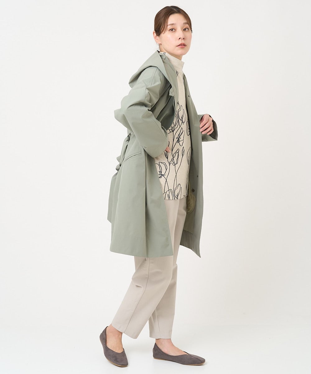 NGUEX21490 GIANNI LO GIUDICE(ジャンニ ロ ジュディチェ) テトロンストレッチバイカラーコート カーキ