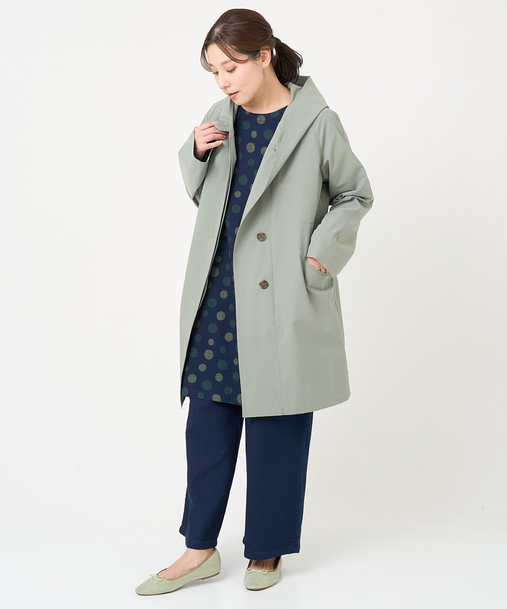 NGUEX21490 GIANNI LO GIUDICE(ジャンニ ロ ジュディチェ) テトロンストレッチバイカラーコート カーキ