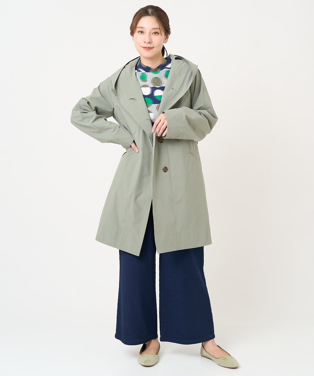NGUEX21490 GIANNI LO GIUDICE(ジャンニ ロ ジュディチェ) テトロンストレッチバイカラーコート カーキ