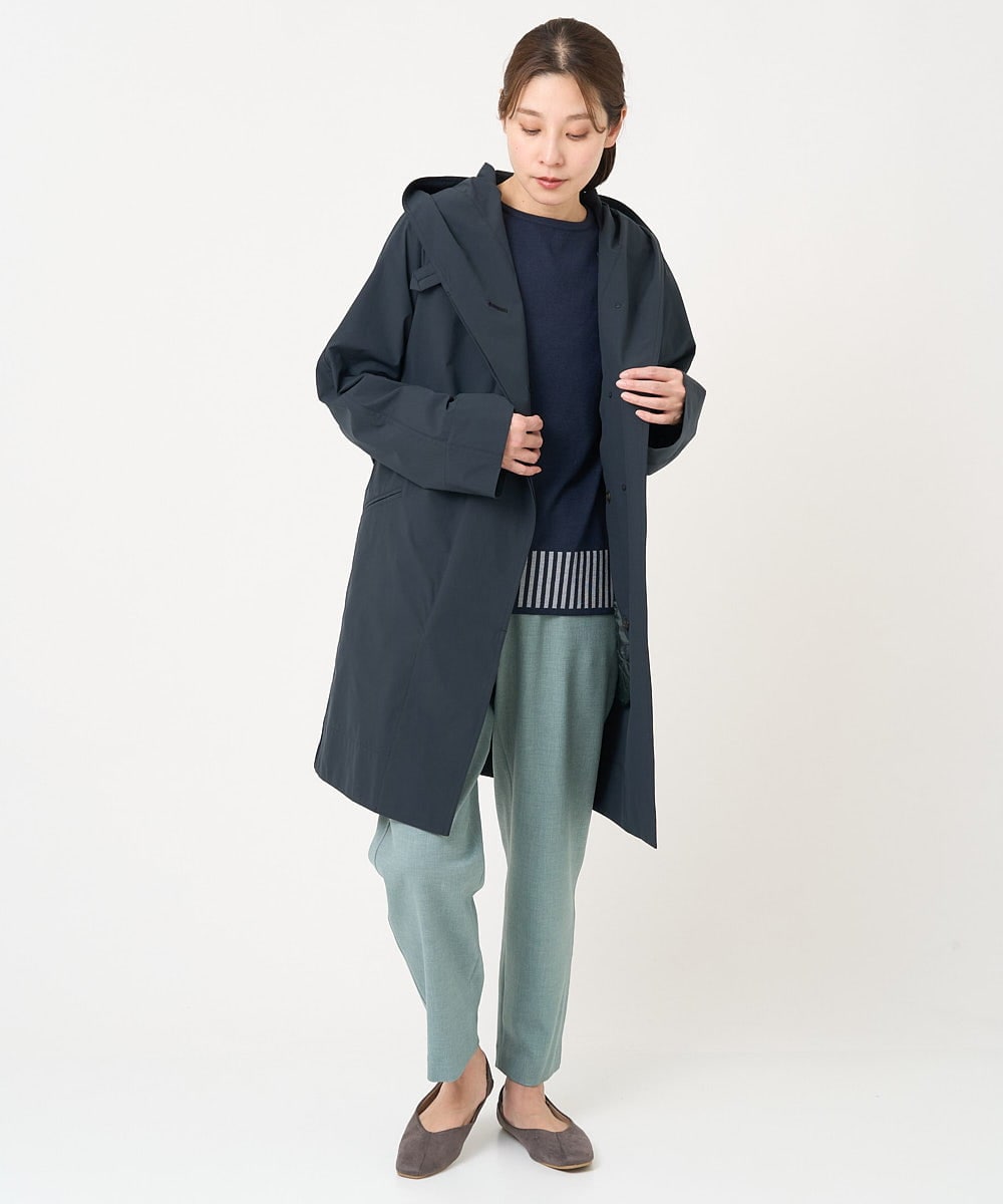 NGUEX21490 GIANNI LO GIUDICE(ジャンニ ロ ジュディチェ) テトロンストレッチバイカラーコート ネイビー