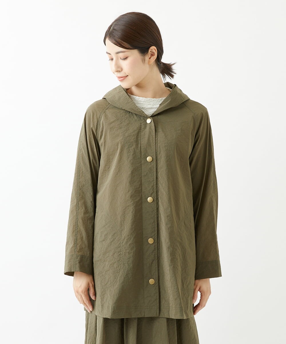 NGUJS01490 GIANNI LO GIUDICE(ジャンニ ロ ジュディチェ) [日本製]ペーパークロスナイロンコート カーキ