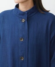 NGUJS14450 GIANNI LO GIUDICE(ジャンニ ロ ジュディチェ) [洗える]二重織ガーゼ太ストライプコート ネイビー