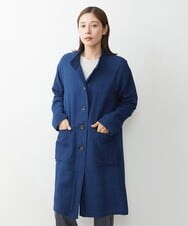 NGUJS14450 GIANNI LO GIUDICE(ジャンニ ロ ジュディチェ) [洗える]二重織ガーゼ太ストライプコート ネイビー