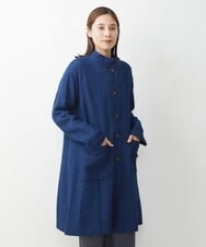 NGUJS14450 GIANNI LO GIUDICE(ジャンニ ロ ジュディチェ) [洗える]二重織ガーゼ太ストライプコート ネイビー