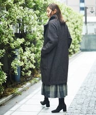 NGVAB23900 GIANNI LO GIUDICE(ジャンニ ロ ジュディチェ) [日本製]ITALYミックスウールツイードロングコート ダークブラウン