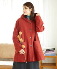 NGVAE32590 GIANNI LO GIUDICE(ジャンニ ロ ジュディチェ) ウールモッサフーディーコート レッド
