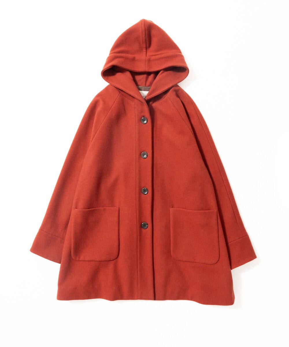 NGVAE32590 GIANNI LO GIUDICE(ジャンニ ロ ジュディチェ) ウールモッサフーディーコート レッド