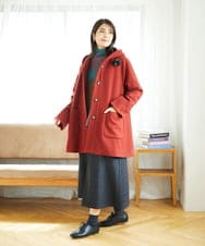 NGVAE32590 GIANNI LO GIUDICE(ジャンニ ロ ジュディチェ) ウールモッサフーディーコート レッド