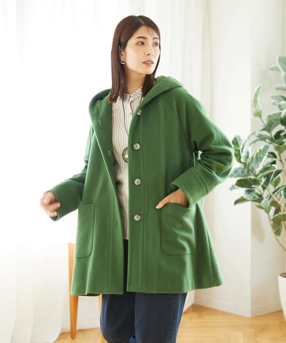 NGVAE32590 GIANNI LO GIUDICE ウールモッサフーディーコート