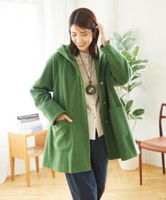 NGVAE32590 GIANNI LO GIUDICE(ジャンニ ロ ジュディチェ) ウールモッサフーディーコート グリーン