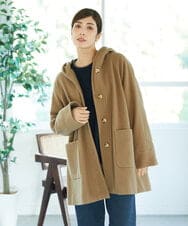 NGVAE32590 GIANNI LO GIUDICE(ジャンニ ロ ジュディチェ) ウールモッサフーディーコート ベージュ