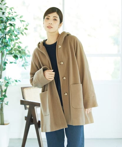 NGVAE32590 GIANNI LO GIUDICE ウールモッサフーディーコート