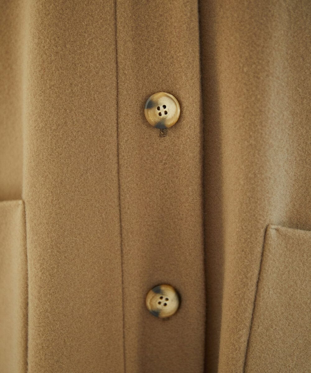 NGVAE32590 GIANNI LO GIUDICE(ジャンニ ロ ジュディチェ) ウールモッサフーディーコート ベージュ