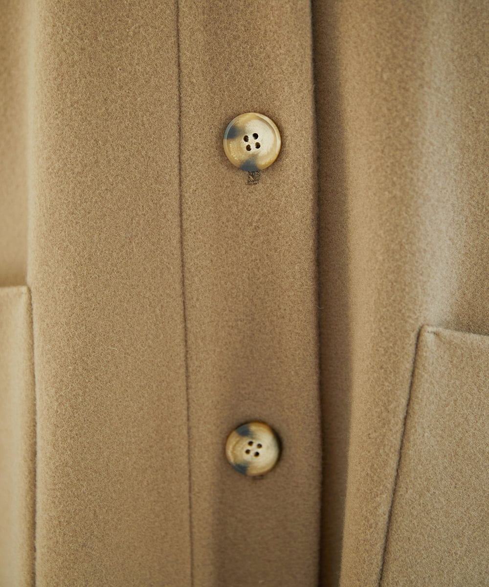 NGVAE32590 GIANNI LO GIUDICE(ジャンニ ロ ジュディチェ) ウールモッサフーディーコート ベージュ