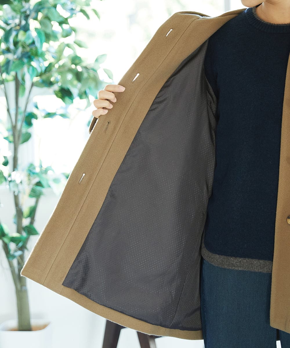 NGVAE32590 GIANNI LO GIUDICE(ジャンニ ロ ジュディチェ) ウールモッサフーディーコート ベージュ