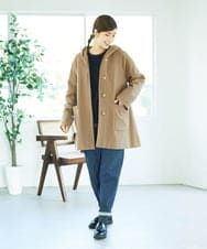 NGVAE32590 GIANNI LO GIUDICE(ジャンニ ロ ジュディチェ) ウールモッサフーディーコート ベージュ