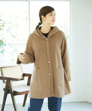 NGVAE32590 GIANNI LO GIUDICE(ジャンニ ロ ジュディチェ) ウールモッサフーディーコート ベージュ