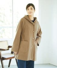 NGVAE32590 GIANNI LO GIUDICE(ジャンニ ロ ジュディチェ) ウールモッサフーディーコート ベージュ