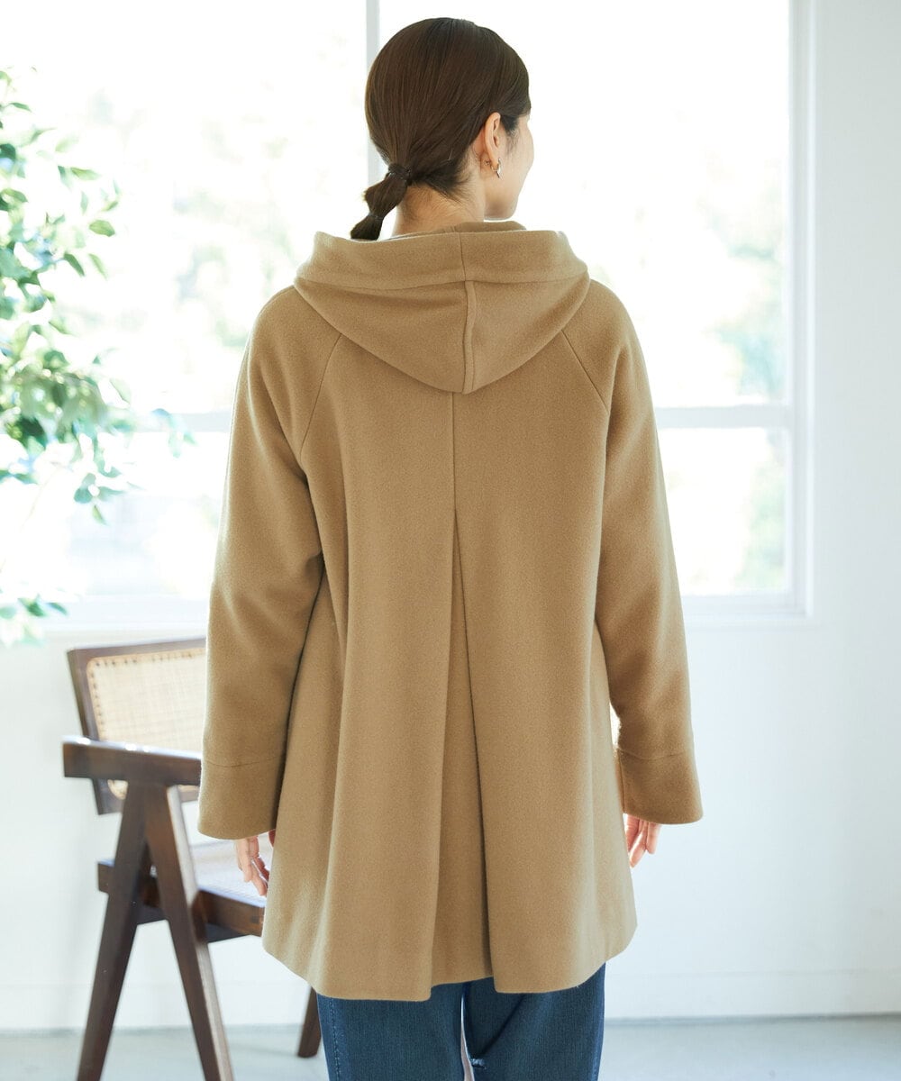 NGVAE32590 GIANNI LO GIUDICE(ジャンニ ロ ジュディチェ) ウールモッサフーディーコート ベージュ