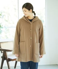 NGVAE32590 GIANNI LO GIUDICE(ジャンニ ロ ジュディチェ) ウールモッサフーディーコート ベージュ