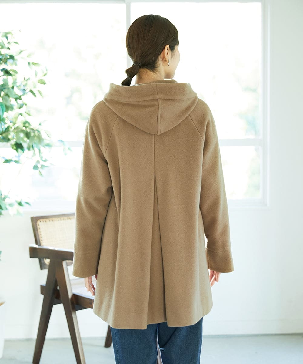 NGVAE32590 GIANNI LO GIUDICE(ジャンニ ロ ジュディチェ) ウールモッサフーディーコート ベージュ