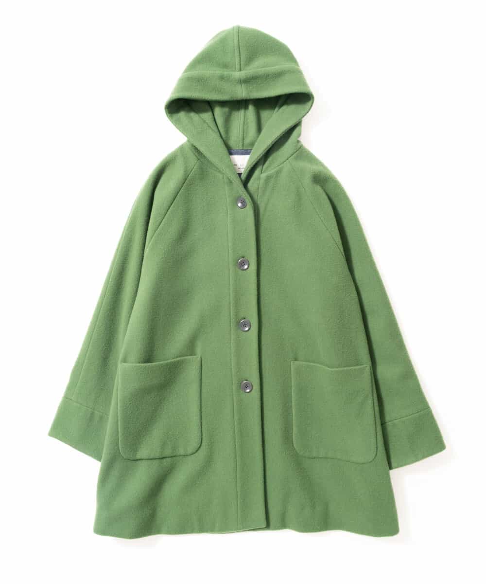 NGVAE32590 GIANNI LO GIUDICE(ジャンニ ロ ジュディチェ) ウールモッサフーディーコート グリーン