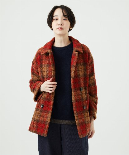 NGVAE33690 GIANNI LO GIUDICE [日本製]ループチェックウールコート