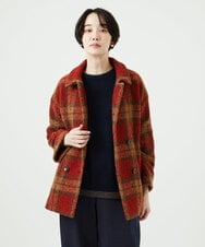 NGVAE33690 GIANNI LO GIUDICE(ジャンニ ロ ジュディチェ) [日本製]ループチェックウールコート オレンジ