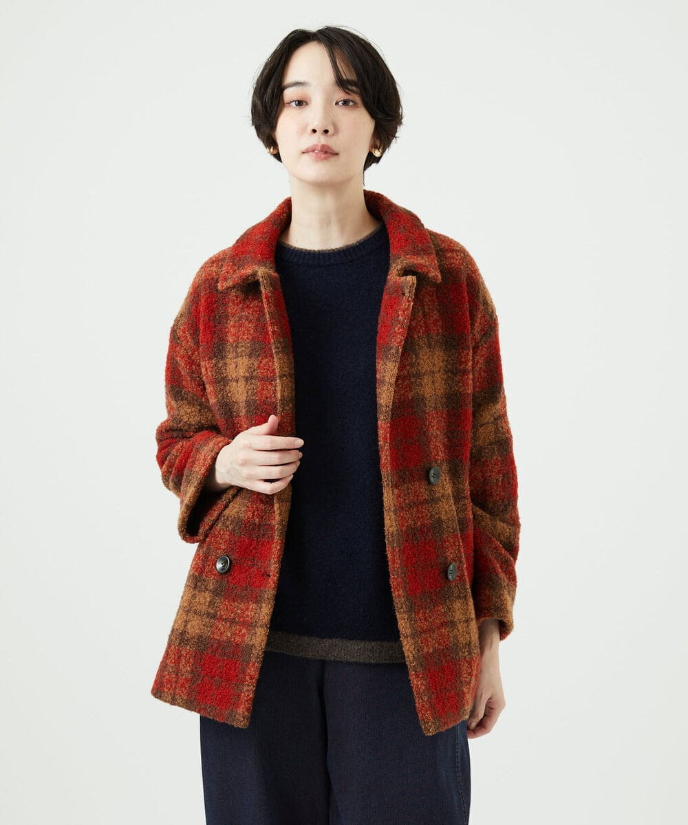 NGVAE33690 GIANNI LO GIUDICE [日本製]ループチェックウールコート