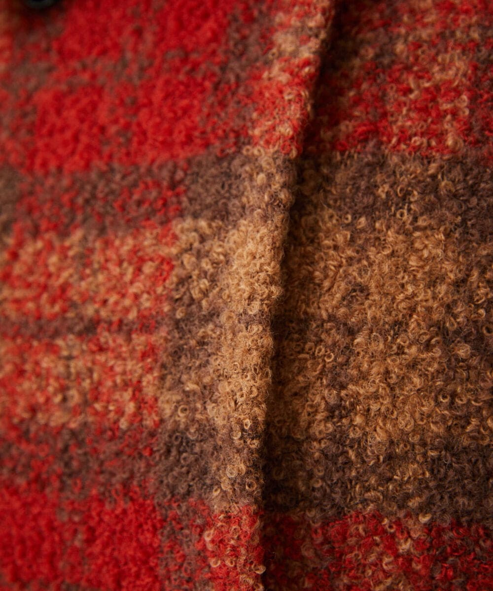 NGVAE33690 GIANNI LO GIUDICE(ジャンニ ロ ジュディチェ) [日本製]ループチェックウールコート オレンジ