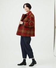 NGVAE33690 GIANNI LO GIUDICE(ジャンニ ロ ジュディチェ) [日本製]ループチェックウールコート オレンジ