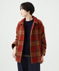 NGVAE33690 GIANNI LO GIUDICE(ジャンニ ロ ジュディチェ) [日本製]ループチェックウールコート オレンジ