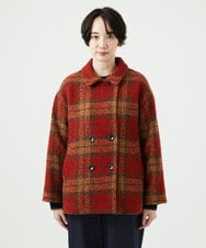 NGVAE33690 GIANNI LO GIUDICE(ジャンニ ロ ジュディチェ) [日本製]ループチェックウールコート オレンジ