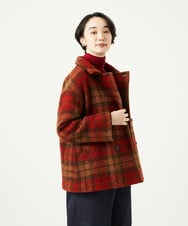 NGVAE33690 GIANNI LO GIUDICE(ジャンニ ロ ジュディチェ) [日本製]ループチェックウールコート オレンジ