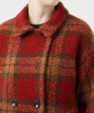 NGVAE33690 GIANNI LO GIUDICE(ジャンニ ロ ジュディチェ) [日本製]ループチェックウールコート オレンジ