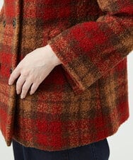 NGVAE33690 GIANNI LO GIUDICE(ジャンニ ロ ジュディチェ) [日本製]ループチェックウールコート オレンジ