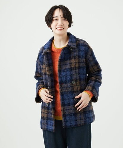 NGVAE33690 GIANNI LO GIUDICE [日本製]ループチェックウールコート